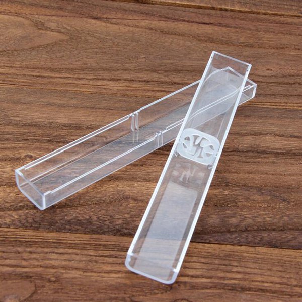 全透明PS塑料四方筆盒-2